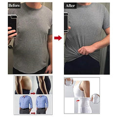 Men’s Slimming Body Shaper Compression Shirt - Abdomen Slimming Vest, Tummy Control Waist Shaper, Comfortable Undershirt for Chest and Stomach Slimming