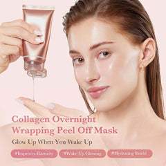 Medicube Collagen Overnight Wrapping Peel Off Mask. Hydrating & firming sleep mask for sagging & dull skin. 2.53 fl.oz.