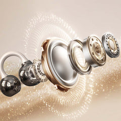 U-20 Open Ear Ring Headphones - Bluetooth 5.4 Clip-On OWS Earphones, 30H Battery, Noise-Cancelling, 4.9g Lightweight (White)