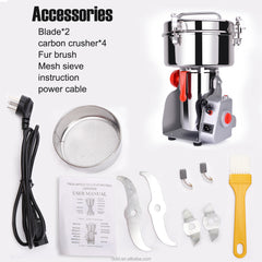 800g Food Grinder - Herb, Pepper, Flour & Rice Mill Machine for Home, Compact & Efficient Multi-Purpose Grinder