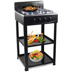 4-Burner Outdoor Gas Stove with Detachable Legs - Portable Cooking Stove for Camping, Patio, RV & Backyard BBQs