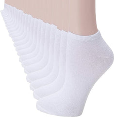 12 Pairs Ultra Thin Breathable Ankle Socks for Men & Women - Cool Summer Comfort Low Cut Socks (White)
