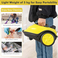 Pressurized Steam Cleaner 2000W. 2.0L tank with pressure gauge & German tech for carpets, cars & windows. Sanitizes & cleans.