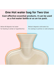 Hot Water Bag with Soft Cover | Classic Rubber Hot Water Bag for Cramps, Neck, Shoulder Pain Relief | Hot & Cold Therapy Pack (Multi)