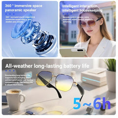 GY500 AI Sports Sunglasses - Wireless Translation, Music & Voice Control, Waterproof for Outdoor Activities