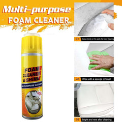 Multi-Purpose Foam Cleaner & Shine - 600g, All-in-One Interior Restorer for Cars & Home, UV Protection, Removes Dirt & Grime Effortlessly