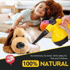 Powerful Pressurized Handheld Steam Cleaner - 9pc Kit for Multi-Surface Cleaning (Kitchen, Bathroom, Car, Windows, Grime