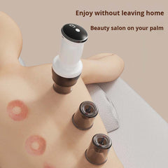 Electric Cupping Massager & Scraping Instrument. Rechargeable muscle pain relief for neck, back, arms & legs. Portable design.