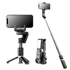 Q18 Mobile Phone Selfie Stick with Anti-Shake Handheld Gimbal Stabilizer, Single-Axis Tripod, and Fill Light – Perfect for Vlogging, Live Broadcast, and Photography, Compatible with iPhone and Android Smartphones