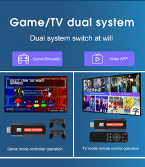 Q9 Video Game Stick | Android 5G 8K TV Box Dual System | Includes 2.4G Dual Wireless Controllers | Perfect Retro Christmas Gift