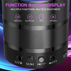 Portable Bluetooth Speaker & Radio. Mini wireless subwoofer for powerful outdoor sound with FM radio functionality. (Multi- Colour)