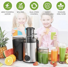Multifunctional 800W Centrifugal Juicer Machine with Anti-Drip & Anti-Slip Design, 2-Speed Juicer for Fruits & Vegetables – Fast Juice Extraction