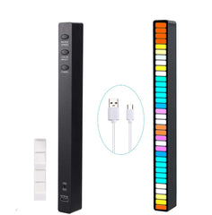 32-Bit RGB Music Rhythm Light - Sound-Activated LED with Tripod Stand, Voice Control, 3D Effects for Parties & Home Decor