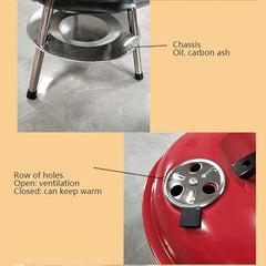 Large Charcoal Barbecue with Wheels and Stainless Steel Grill | Perfect for Family BBQ Parties Outdoors