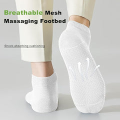 Men's Breathable Cotton Ankle Socks - 6 Pairs, Lightweight & Comfortable for All Seasons (White)