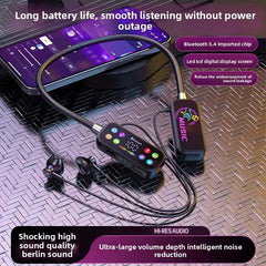 T200 Wireless Neckband Earphones. 120hr playback, 600-day standby & LED screen. Marathon battery life for non-stop music.