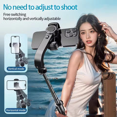 Q-30 Gimbal Stabilizer - 3-Axis AI Handheld Stabilizer with Selfie Stick & Tripod for Smartphones (ABS & Aluminum)