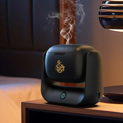 Rotational Incense Burner - 90° Rotation, 1500mAh Battery, Type-C Charging, LED Indicator for Home, Office & Car Use