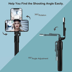 Selfie Stick, Bluetooth Extendable Selfie Stick Tripod with Led Light and Portable Tripod Stand Compatible for All iPhone and Android Smartphone