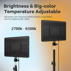 RL-19 Inch LED Panel Soft Light with LED Stand | 100W Ultra Bright Video Light for Photography & Tripod Setup | Adjustable Color & Brightness