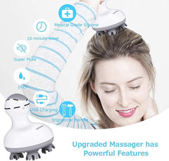 Smart 4D Head Massager | Electric Scalp Massager with 4 Heads & 84 Nodes | Stimulates Hair Growth, Stress Relief & Full-Body Relaxation