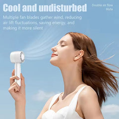 Portable Handheld Turbo Fan - High-Speed Rechargeable Personal Fan with Plastic Body for Travel, Outdoor, Home & Office