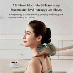 Master Hand Neck & Shoulder Massager with Heat. 3-mode , 2 temp levels & cordless design for back & legs. Green.