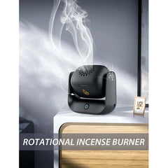 Rotational Incense Burner - 90° Rotation, 1500mAh Battery, Type-C Charging, LED Indicator for Home, Office & Car Use