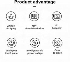 2400W Air Fryer | Powerful Cooking with LED Touch Panel, Large 8L Capacity, and Versatile Cooking Modes | Healthy Frying for Family Meals