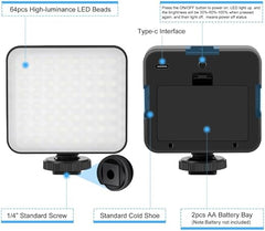 4-in-1 Vlogging Live Broadcast LED Selfie Fill Light Kit – Smartphone Video Rig with Microphone, Tripod Mount, and Cold Shoe Tripod Head - Blue
