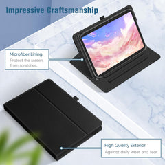 360° Rotating Case for Universal 10/11-inch" Tablets - Premium Leather w/Auto Sleep/Wake & Multi-Angle Stand (Multi Colour)
