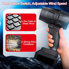 Rechargeable Handheld Blower Dryer - 1 Battery, Turbo Jet Air Duster for Home, Car, Leaves & Snow Cleaning