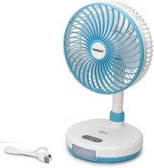 USB Charging Rechargeable Table Fan with Lighting Lamp | Portable & Convenient | Made in China