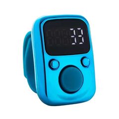 Digital LED Finger Tally Counter - Rechargeable Luminous Electronic Clicker for Prayer, Stitch Marker, and Counting Tasks | Compact Handheld Counter with Adjustable Strap & Bright LED Display | Durable and Lightweight Design in Stylish Sky Blue Finish