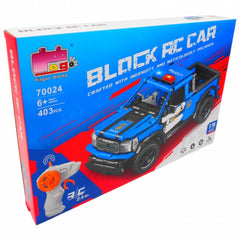Block RC Police Ford Raptor. 1:16 scale remote-controlled technic racing car for building & high-speed action. Off-road model.