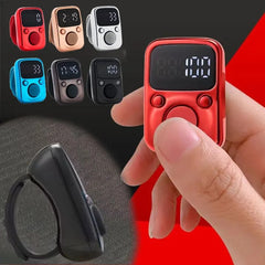 Digital LED Finger Tally Counter - Rechargeable Luminous Electronic Clicker for Prayer, Stitch Marker, and Counting Tasks | Compact Handheld Counter with Adjustable Strap & Clear Display | Durable and Lightweight Design | Silver Finish