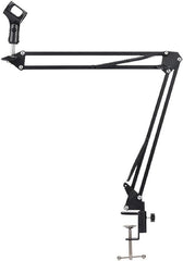 Professional Recording Microphone Stand | Black Suspension Scissor Arm for Dynamic and Condenser Mics | Stable and Adjustable