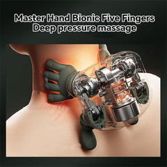 Master Hand Neck & Shoulder Massager with Heat. 3-mode , 2 temp levels & cordless design for back & legs. Green.