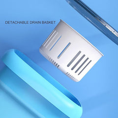 Portable Washing Machine | Mini Foldable Bucket Washer & Dryer Combo | Small Washer with Soft Spin Dry & Drainage Pipe for Underwear, Socks, Baby Clothes, Apartment, Dorm, Laundry (Blue)