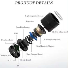 Portable Bluetooth Speaker & Radio. Mini wireless subwoofer for powerful outdoor sound with FM radio functionality. (Multi- Colour)