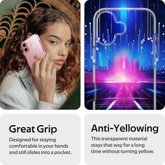 Ultra Slim Flexible Clear TPU Protective Phone Case – Scratch-Resistant Gel Rubber Silicone Cover for iPhone 16, 16 Plus, 16 Pro, and 16 Pro Max with Free Screen Protector