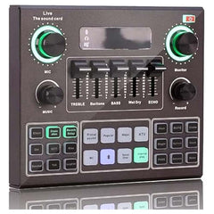 V9 Audio Mixer – Versatile Sound Board with Multi-Channel Capability, Voice Changer, and Effects for Streaming, Gaming, and Podcasting