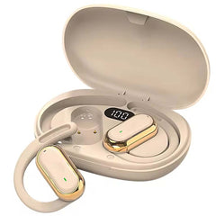 U-17H Wireless Sports Earbuds - Bluetooth 5.0, IPX5 Waterproof, Touch Control, Secure Fit for All Smartphones (Off-White)