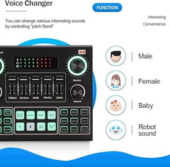 V9 Audio Mixer – Versatile Sound Board with Multi-Channel Capability, Voice Changer, and Effects for Streaming, Gaming, and Podcasting