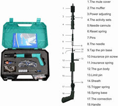 Rivet Gun with 20 Pieces Nails and Plastic Box – 5-Speed Adjustable Double Silencer Steel Nail Gun for Concrete