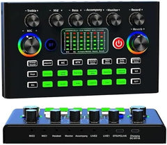 F009 Professional Live Sound Card – Wireless Bluetooth Audio Mixing Sound Mixer | Radio Console Amplifier for PC, Laptop, and Phone | Ultimate Tool for Broadcasting, Recording, and Live Streaming
