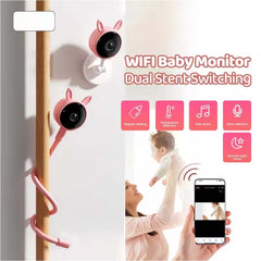 Smart WiFi Baby Monitor - No Glow Night Vision Camera with Bluetooth Remote, 360° Coverage for Child Safety