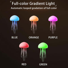 JellyFel Dancing Lamp - RGB Rechargeable Jellyfish Light with Voice Control, Touch Sensor & Gradient Effects (Hanging + Base)