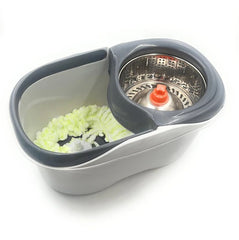 Clean Smart Spin Mop Twin Split Bucket | 360 Wet & Dry Spin Floor Mop with Disinfectant Bottle & 2 Mop Pads | Hygienic Space-Saving Cleaning Tool for Home & Office