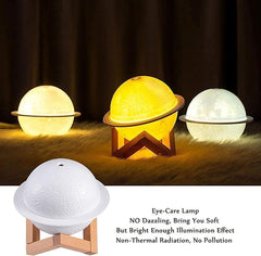 Table Desk Oil Diffuser Aroma Air Humidifier | LED Night Light with Moon Planet Design | Perfect for Living Room and Bedroom
